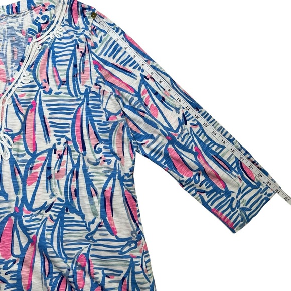 Lilly Pulitzer Kaia Knit Tunic Red Right Return Cotton Pop Over Size XL - Picture 10 of 10